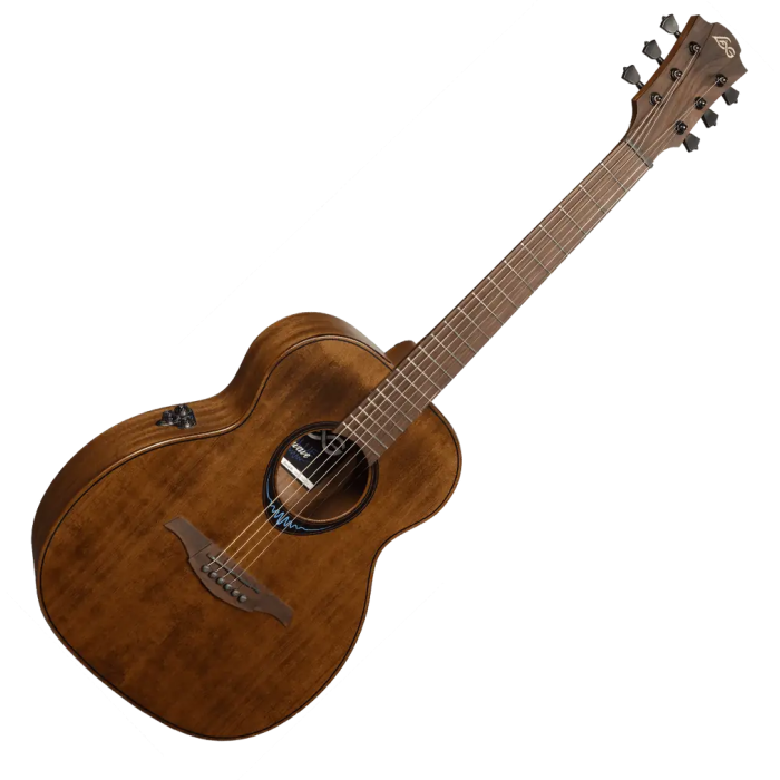 LAG Guitarra Acústica Travel A/E Blue Wave 1 Electroacústica Folk Cedro Rojo Macizo Color Marrón Natural Acabado Satinado 3