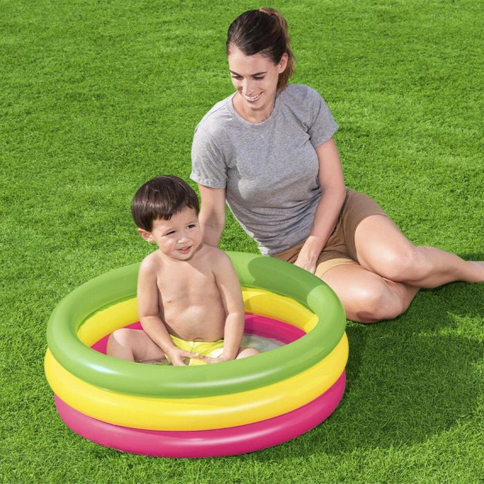 Bestway Piscina Hinchable Infantil 3 Aros Suelo Acolchado 70x24 cm +2 Años Jardin 51128 1