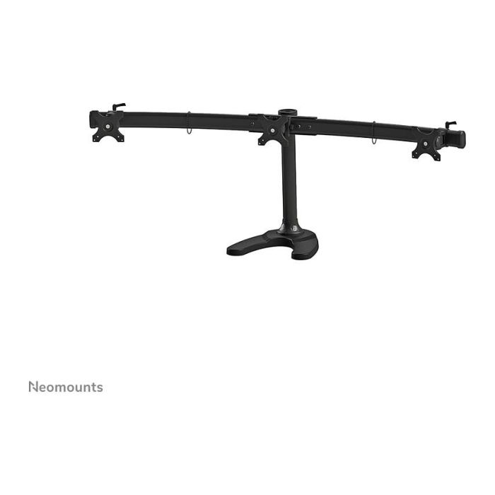 Neomounts Soporte de Escritorio para 3 Monitores hasta 27" (8kg) FPMA-D700DD3 - Giratorio, Ajustable en Altura y Rotación 360°, VESA 100x100/75x75 mm, Negro