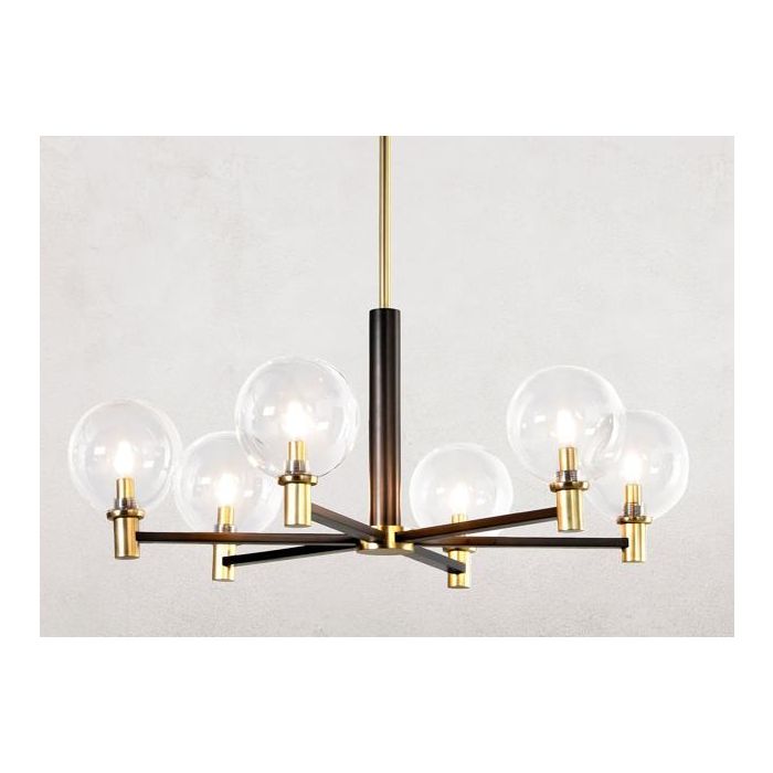 DKD Home Decor Lámpara de Techo Moderna Negro Dorado 83 x 83 x 128 cm Metal Cristal 1