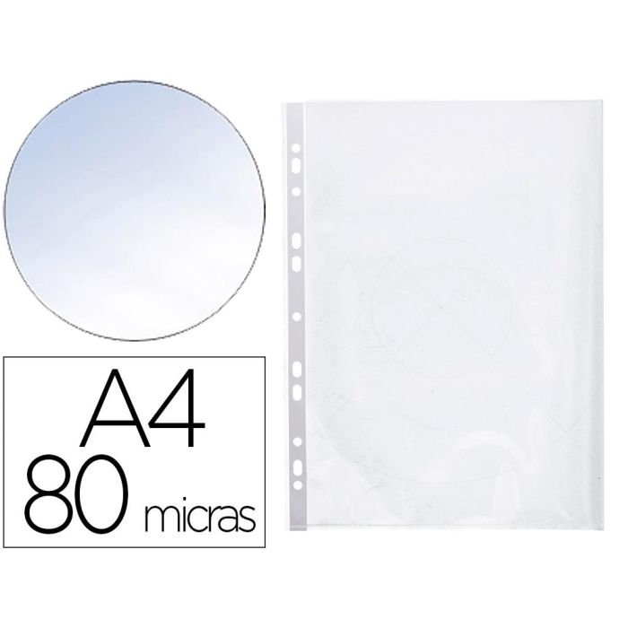 Q-Connect Funda Multitaladro Cristal DIN A4 80 Micras, 25 Unidades, 11 Taladros, Apertura Lateral Izquierda Q-Connect Funda Multitaladro Cristal DIN A4 80 Micras, 25 Unidades, 11 Taladros, Apertura Lateral Izquierda