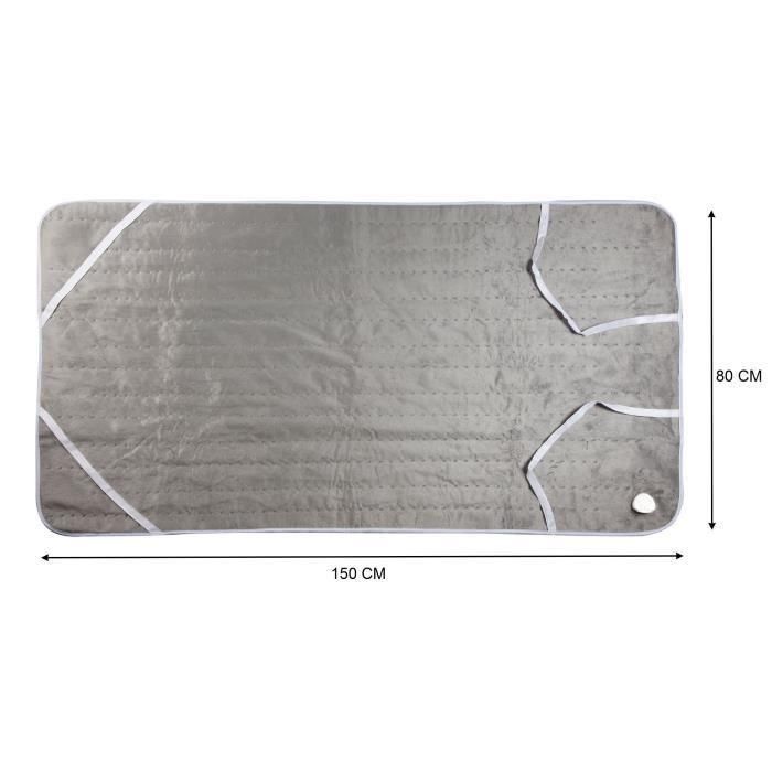Calentador de cama eléctrico DOMO para 1 persona - 6 niveles de calor - Polar de franela - 150x80 cm - Gris 2 Calentador de cama eléctrico DOMO para 1 persona - 6 niveles de calor - Polar de franela - 150x80 cm - Gris 2