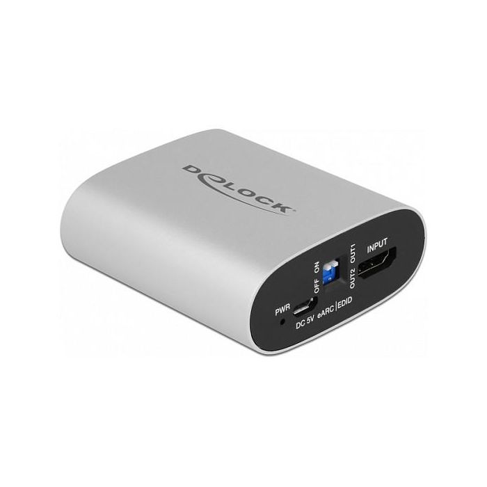 DeLOCK Extractor de Audio HDMI 4K 60Hz con eARC, Convierte HDMI a HDMI con Salida de Audio, Aluminio, 3840x2160, Micro-USB B 0 DeLOCK Extractor de Audio HDMI 4K 60Hz con eARC, Convierte HDMI a HDMI con Salida de Audio, Aluminio, 3840x2160, Micro-USB B 0