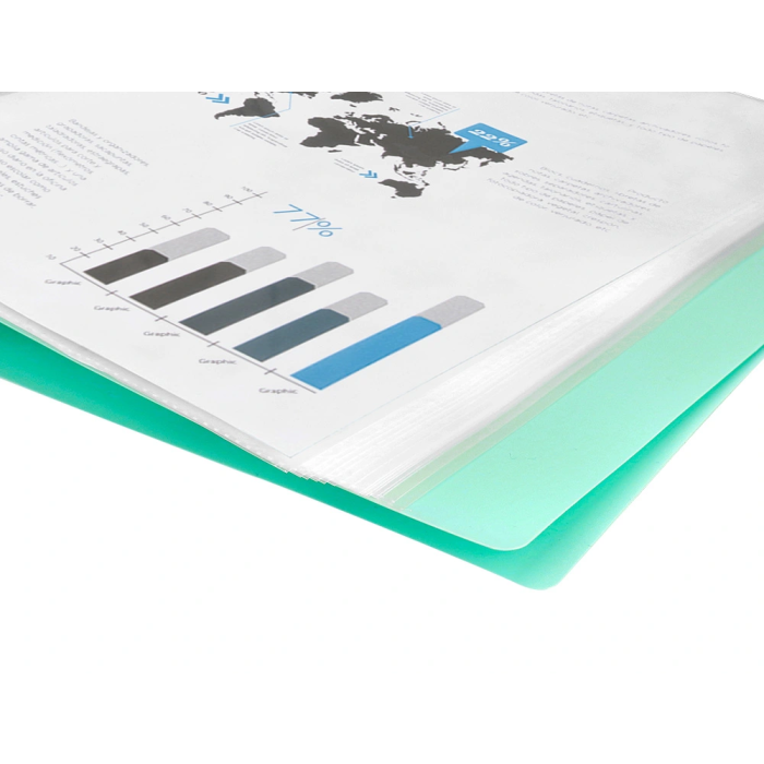 Liderpapel Carpeta Escaparate 20 Fundas Polipropileno DIN A4 Verde Manzana Opaco 7