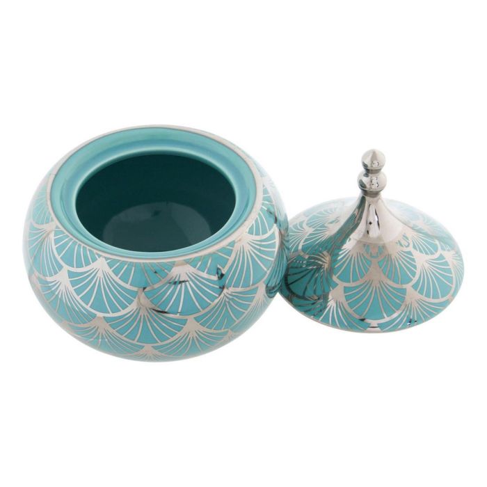 Caja-Joyero DKD Home Decor Porcelana Turquesa 14 x 14 x 17 cm 1 Caja-Joyero DKD Home Decor Porcelana Turquesa 14 x 14 x 17 cm 1