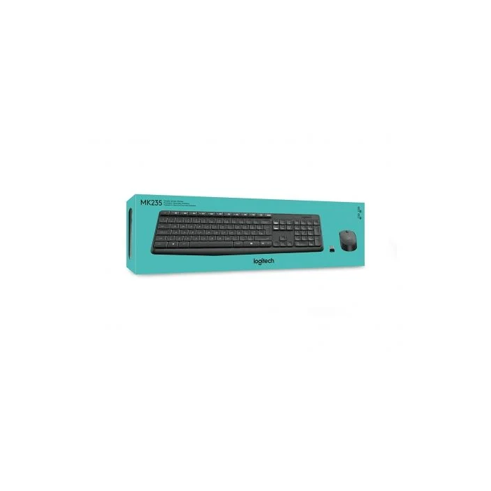 Logitech Combo Teclado/Ratón MK235 Inalámbrico QWERTY 920-007919 Distribución Español, Pilas Larga Duración, Resistente a Salpicaduras 4