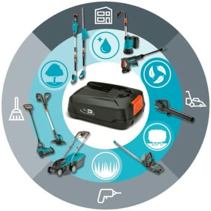 Gardena 2000/2 18V P4A Bomba para Colector de Agua de Lluvia con Batería 18V 2.5Ah y Cargador, 2000 l/h, 2.0 bar 1