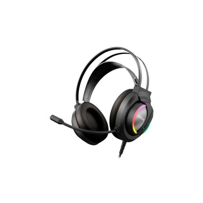 Krom NXKROMKAPPA Auriculares Gaming Estéreo con Micrófono Flexible, RGB LED Rainbow, Drivers 50mm, Jack 3.5 / USB, para PC, Negros 1 Krom NXKROMKAPPA Auriculares Gaming Estéreo con Micrófono Flexible, RGB LED Rainbow, Drivers 50mm, Jack 3.5 / USB, para PC, Negros 1