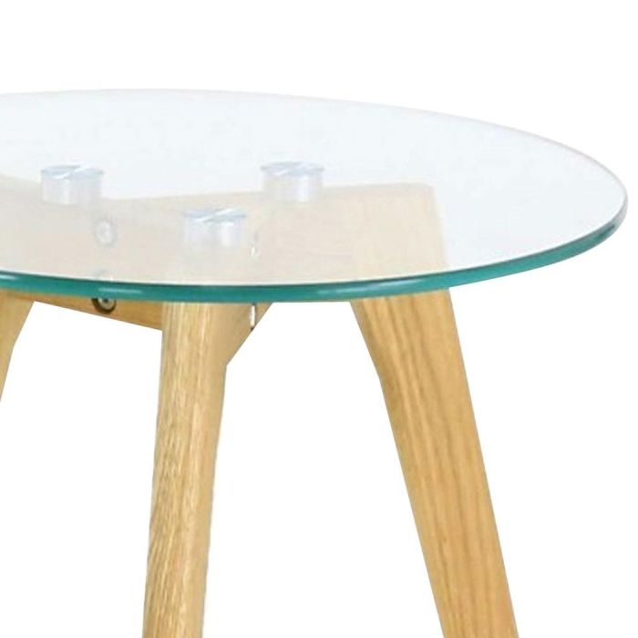 Home Deco Factory Juego de 2 Mesas Redondas de Cristal para Salón 1