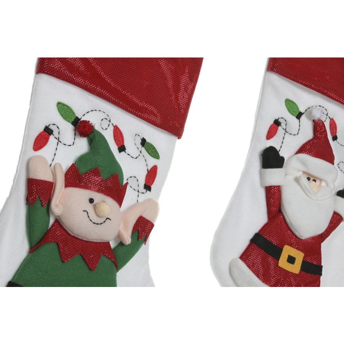 Calcetin Navidad Tradicional DKD Home Decor Multicolor 2 x 60 x 28 cm (6 Unidades) 1