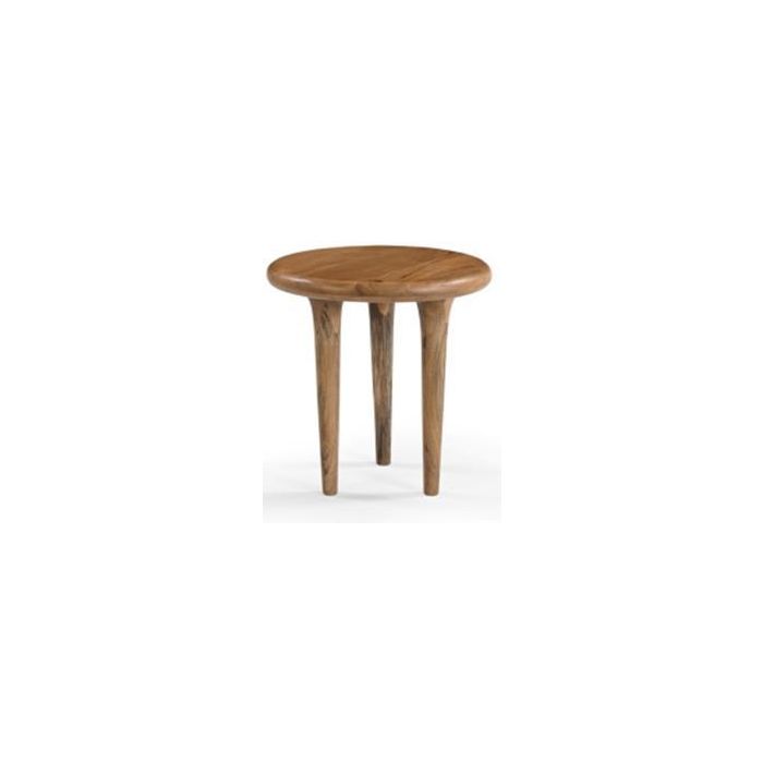 DKD Home Decor Mesa Auxiliar Redonda Romántica de Mango 45x50x45 cm - Colección Round Clean