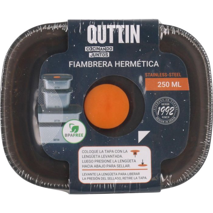 Fiambrera hermética de acero inoxidable Quttin 250 ml (24 Unidades) 7 Fiambrera hermética de acero inoxidable Quttin 250 ml (24 Unidades) 7