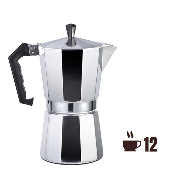 Gourmet Kitchen Cafetera de aluminio 12 tazas para gas, vitrocerámica y placa eléctrica Gourmet Kitchen Cafetera de aluminio 12 tazas para gas, vitrocerámica y placa eléctrica