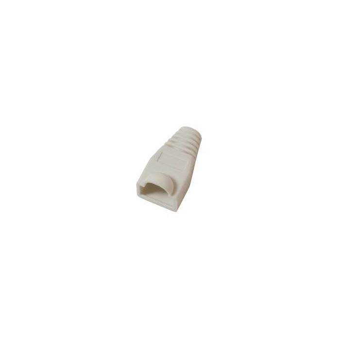MicroConnect KON503W - Funda protectora para conector RJ45, 50 unidades, blanca, alivia la tensión del cable