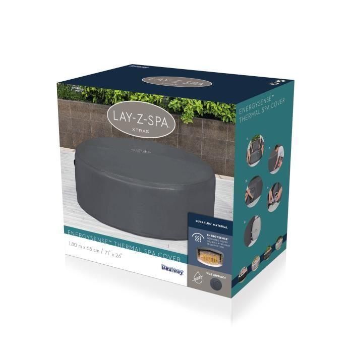 Cubierta térmica para spas redondos 1.80m x 66 cm, compatible con bombas integradas y bombas externas, EnergySense , impermeable 5 Cubierta térmica para spas redondos 1.80m x 66 cm, compatible con bombas integradas y bombas externas, EnergySense , impermeable 5
