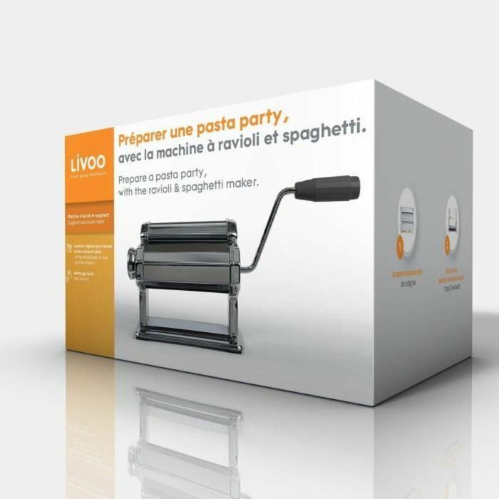 Livoo MEN41 Máquina Profesional para Hacer Ravioles y Espaguetis - 9 Posiciones de Grosor (1-6 mm) 1 Livoo MEN41 Máquina Profesional para Hacer Ravioles y Espaguetis - 9 Posiciones de Grosor (1-6 mm) 1