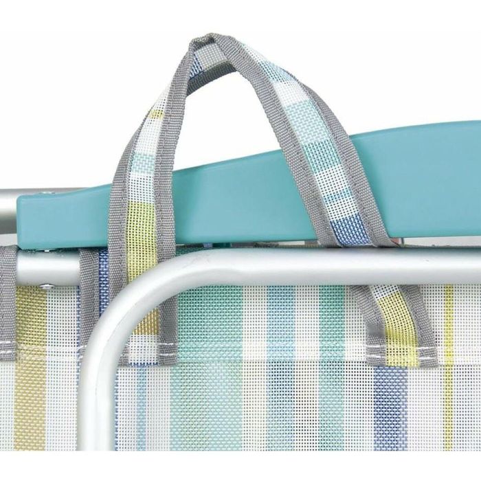 Silla playa aluminio multiposicion rayas 25 cm, 80x65x45cm, 25 cm altura asiento. 3 Silla playa aluminio multiposicion rayas 25 cm, 80x65x45cm, 25 cm altura asiento. 3
