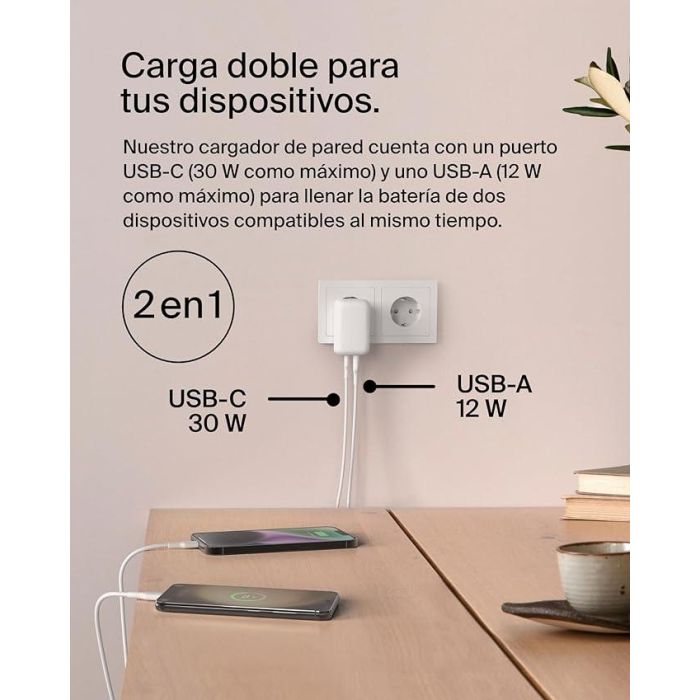 Cargador de Pared Belkin WCB009VFWH Blanco 3