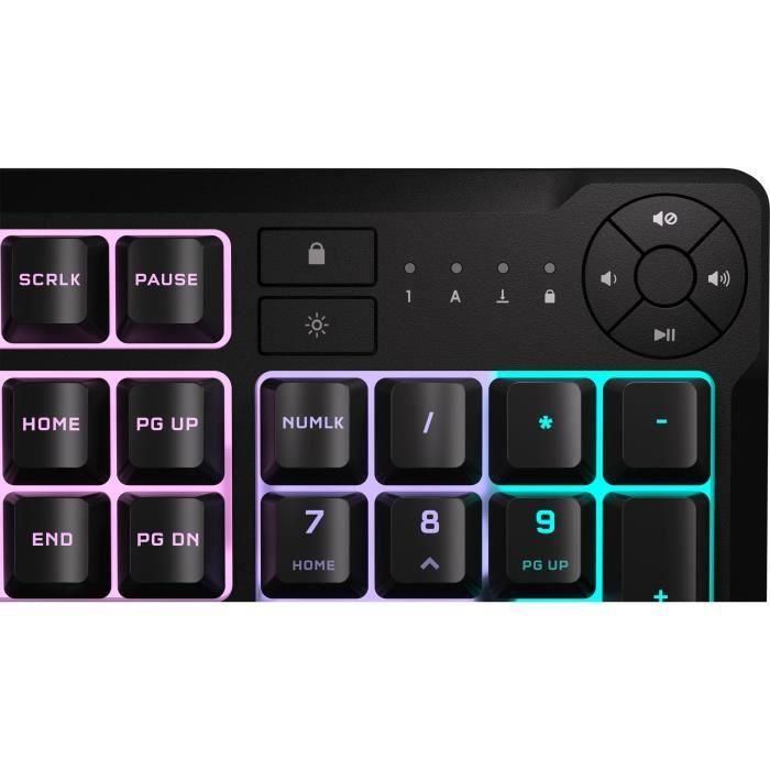 Teclado gaming de membrana con cable - CORSAIR - K55 CORE RGB - Retroiluminación RGB de 10 zonas - Gris - Silencioso y responsivo 1