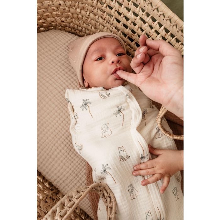 Saco de dormir 2 en 1 - CANDIDE - 55 cm - 0/3 meses - Estampado de tigre blanco 4