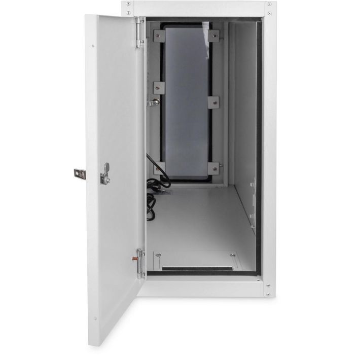 PC Schrank für Computergehäuse Glastür Digitus. inkl. Lüfter und Castorgruppe. Farbe Grau RAL 7035 10