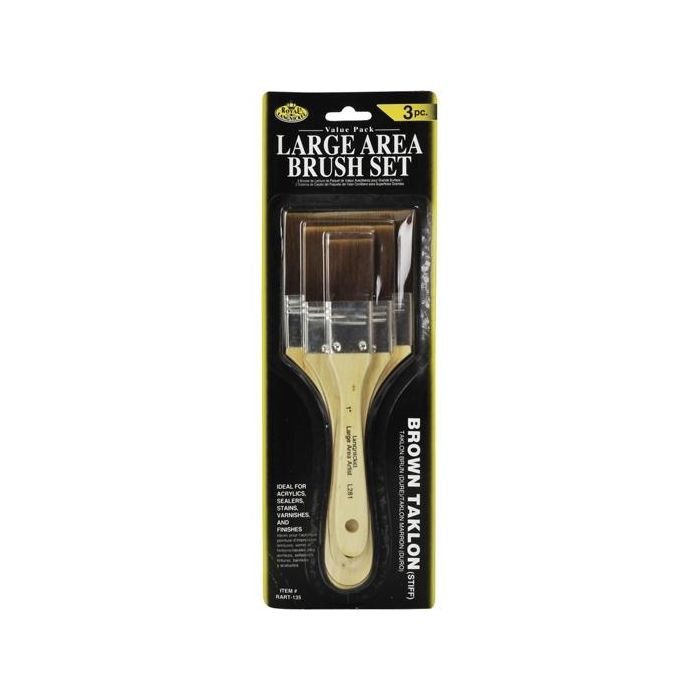 Royal Langnickel Set De 3 Brochas De Pelo Taklon Marrón