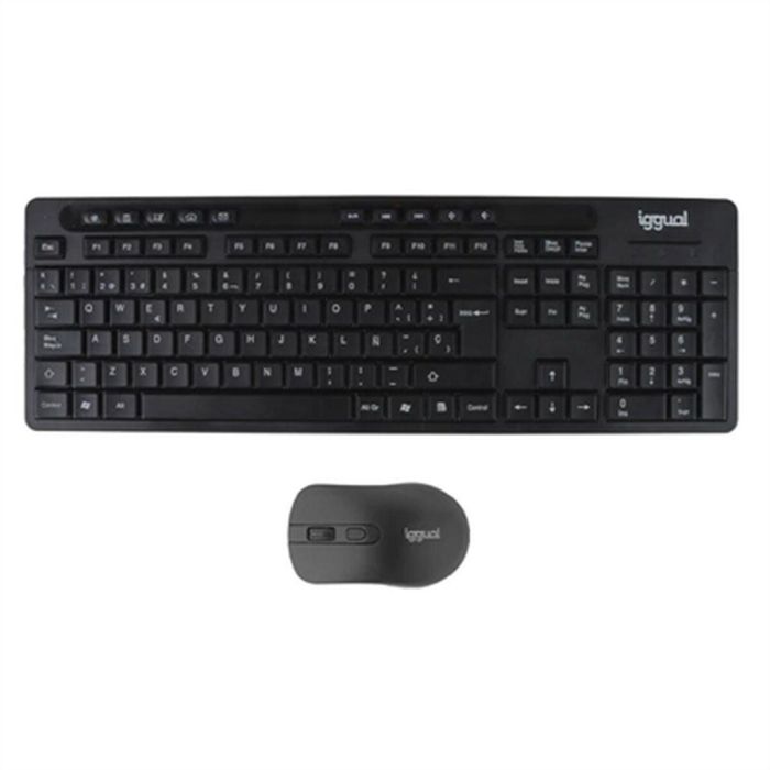 Teclado y Ratón iggual IGG319277 Negro Qwerty Español QWERTY