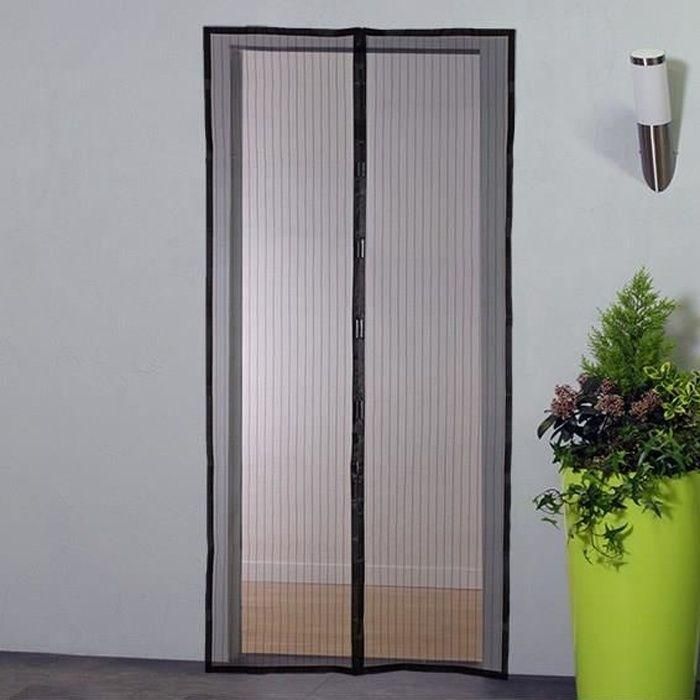Mampara de cortina magnética - H230 cm x L100 cm - Poliéster negro Mampara de cortina magnética - H230 cm x L100 cm - Poliéster negro