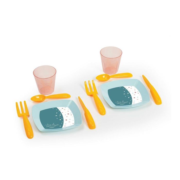 Ecoiffier Mesa de Comedor Infantil con 2 Taburetes, Juego de 13 Piezas, Vert Azur Eco-responsable para +18 meses 1 Ecoiffier Mesa de Comedor Infantil con 2 Taburetes, Juego de 13 Piezas, Vert Azur Eco-responsable para +18 meses 1