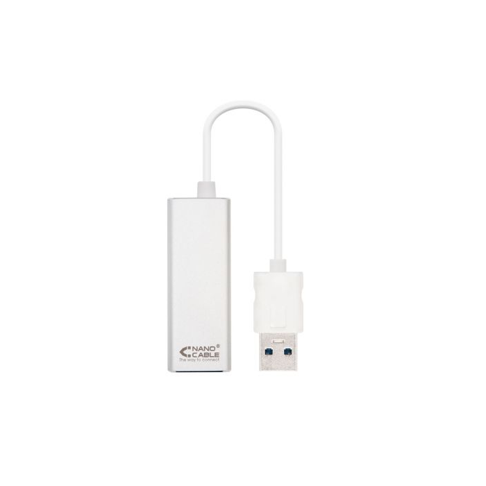 Nano Cable Adaptador USB 3.0 a RJ45 Gigabit Ethernet 1000Mbps 10.03.0401 Plata