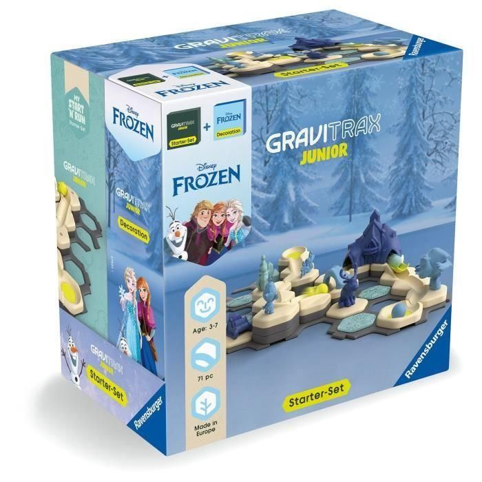 Ravensburger - Gravitrax Junior Starter Set Frozen - Juego de construcción STEM - Circuitos de mármol - 71 piezas - Edad 3 años - 73385