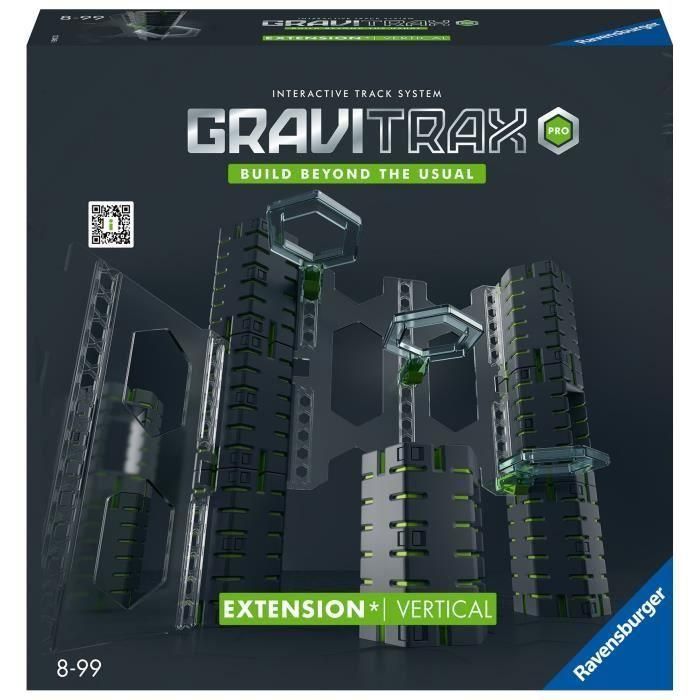 Ravensburger-Set de expansión vertical GraviTrax PRO-33 piezas-Circuito de mármol-Curso de mármol para construir-Edad 8 años-22427