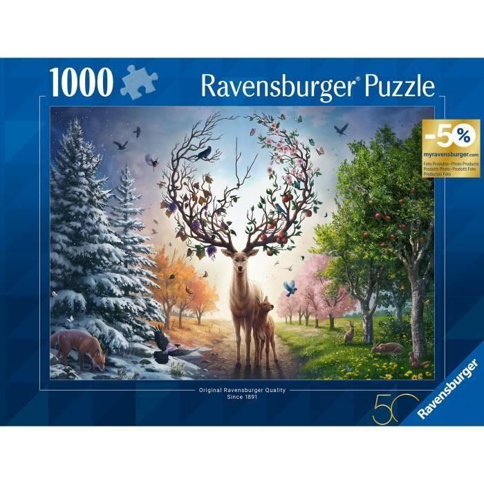 Puzzle de 1000 piezas, Fantasy Deer, Adultos y niños a partir de 14 años, Puzzle de alta calidad, 12001088, Edición 50 aniversario, Ravensburger 4