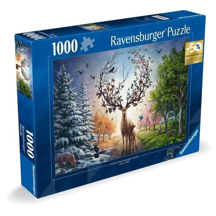 Puzzle de 1000 piezas, Fantasy Deer, Adultos y niños a partir de 14 años, Puzzle de alta calidad, 12001088, Edición 50 aniversario, Ravensburger 5