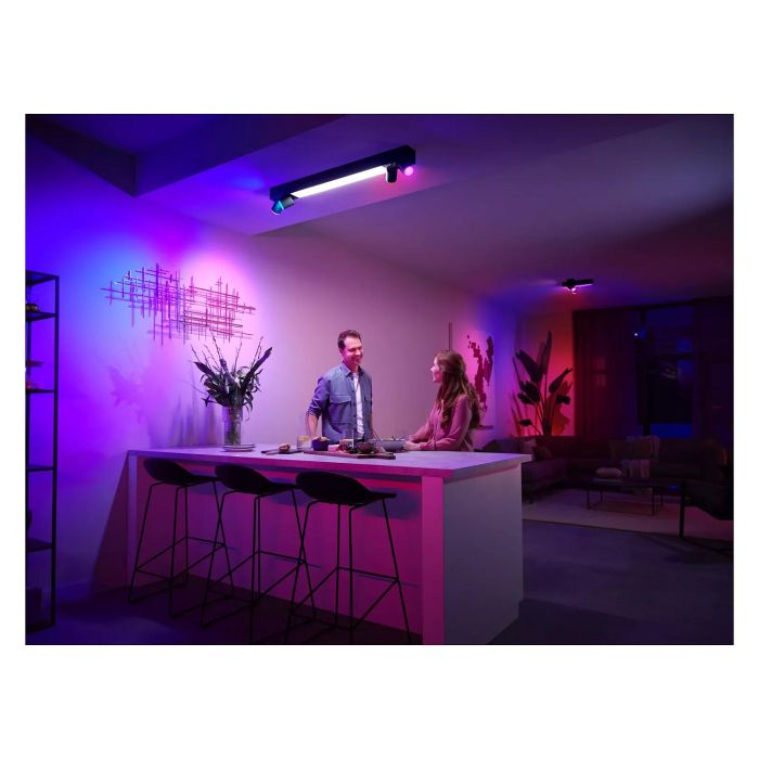 Philips Hue White and Color Ambiance Centris Spot, Plafón de 4 Focos GU10 LED Inteligente, Ajustable, Bluetooth, Negro, 929003808801 3 Philips Hue White and Color Ambiance Centris Spot, Plafón de 4 Focos GU10 LED Inteligente, Ajustable, Bluetooth, Negro, 929003808801 3