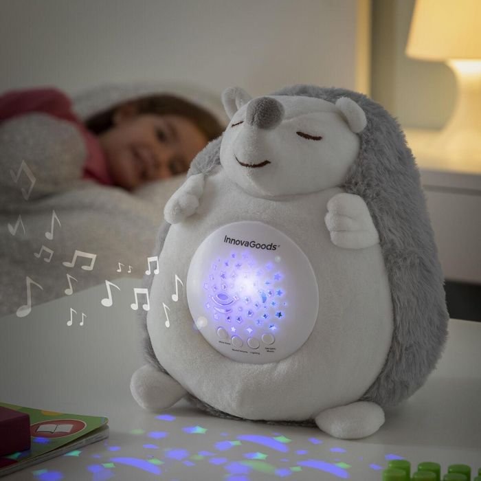 Erizo de Peluche con Ruido Blanco y Proyector Quitamiedos Spikey InnovaGoods Erizo de Peluche con Ruido Blanco y Proyector Quitamiedos Spikey InnovaGoods