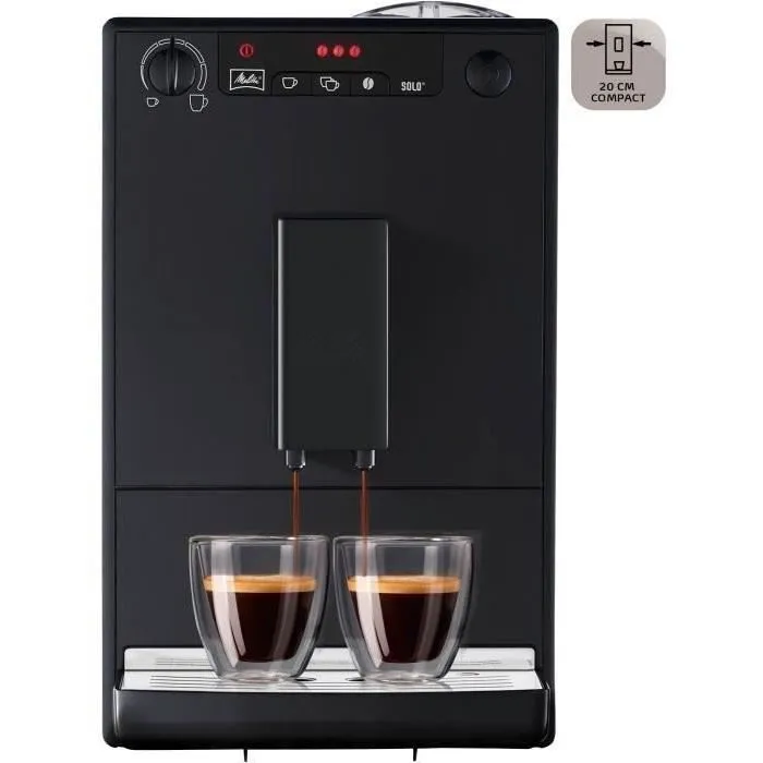 Melitta E950-222 Cafetera Automática con Molinillo Caffeo Solo - Negro Puro - 15 Bares - 1.2L - 1400W 2 Melitta E950-222 Cafetera Automática con Molinillo Caffeo Solo - Negro Puro - 15 Bares - 1.2L - 1400W 2