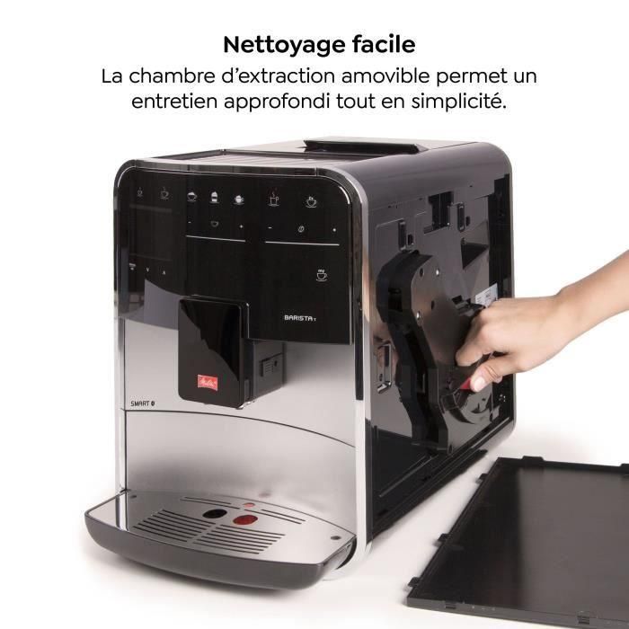 Melitta F831-101 Cafetera Súper Automática Barista T Smart 5 Intensidades de Café, Limpieza y Descalcificación Auto, 1.8L, sin Leche, Plateada 5