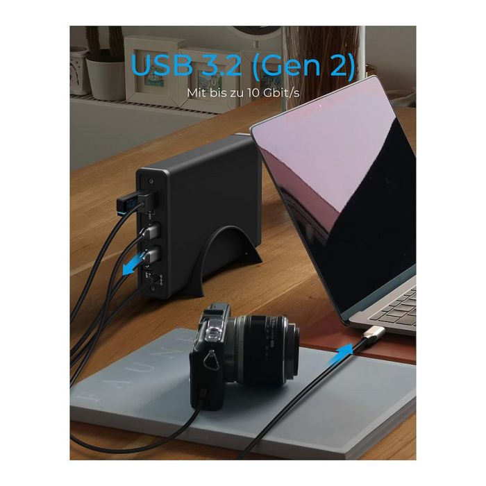 ICY BOX IB-382H-C31 Carcasa Externa HDD/SSD 2.5" / 3.5" USB 3.2 Gen 2 Tipo-C con Hub, SATA III, 10 Gbps, Hot-swap, Negro 2 ICY BOX IB-382H-C31 Carcasa Externa HDD/SSD 2.5" / 3.5" USB 3.2 Gen 2 Tipo-C con Hub, SATA III, 10 Gbps, Hot-swap, Negro 2