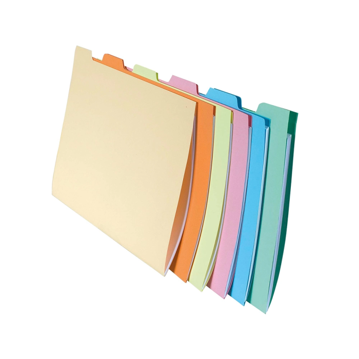 Exacompta Subcarpeta Cartulina DIN A4 Apaisada Pestaña Lateral 6 Colores Surtidos 1