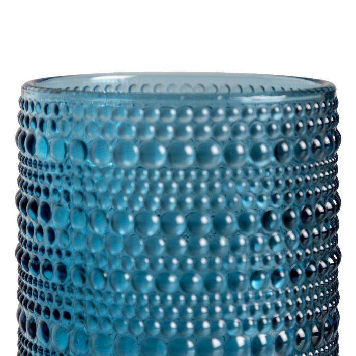 Vaso Azul Cristal Decoración 8 X 8 X 12,70 cm