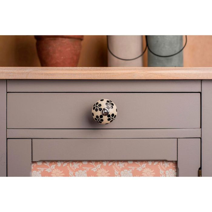 Rei Pomos Redondos para Mueble Porcelana Acabado Flor Azul ø40mm Mod. e506 Blister 4 Unidades 3