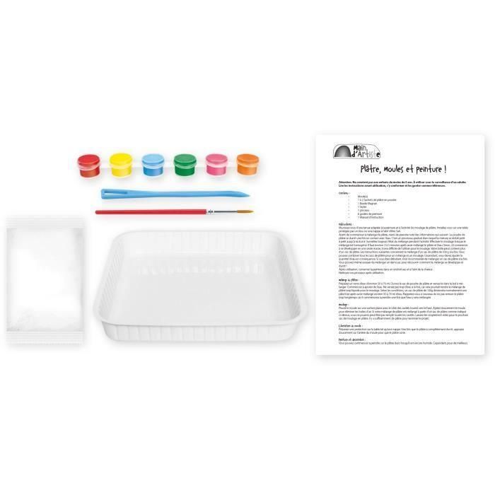 Main D'Artiste Kit de Creación de Yeso MGM Hand para Pintar, con Molde Circular, 6 Pinturas y Pincel 1