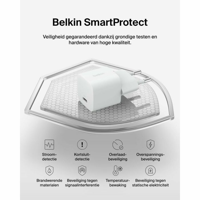 Cargador de Pared Belkin WCA012KQ1MWH-B6 Blanco 25 W 3