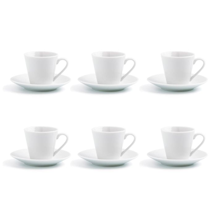 Quid Set 6 Tazas con Plato Porcelana Renova Blanca 9 cL 0 Quid Set 6 Tazas con Plato Porcelana Renova Blanca 9 cL 0