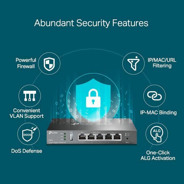 Tp-Link ER605 Router VPN Gigabit Omada SDN, 5 Puertos Gigabit, 3 WAN, USB para Banda Ancha Móvil, 20 Conexiones IPsec 7 Tp-Link ER605 Router VPN Gigabit Omada SDN, 5 Puertos Gigabit, 3 WAN, USB para Banda Ancha Móvil, 20 Conexiones IPsec 7
