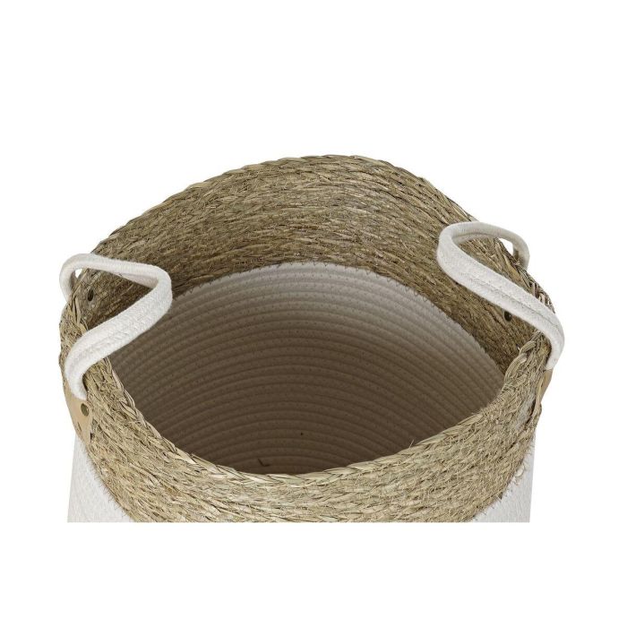 Juego de Cestas DKD Home Decor Blanco Marrón Fibra natural 41 x 41 x 52,5 cm 2