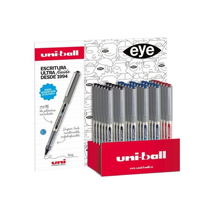 Roller T.Liq. Uni-Ball Eye Fine 0,7 (Ub-157E) Expositor De 36 (3 Col.) 12X Negro 18X Azul 6X Rojo