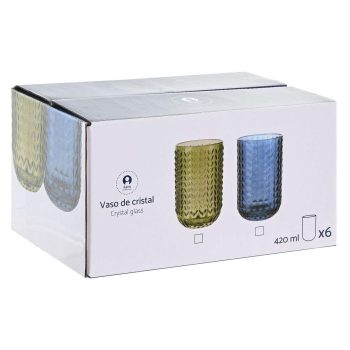Vaso Basicos DKD Home Decor Azul 8 x 13 x 8 cm Set de 6 1