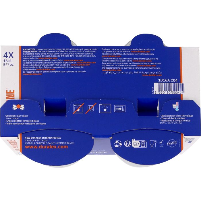 Duralex Set 4 Vasos Transparente 160 cc Gigogne (12 Cajas) 4